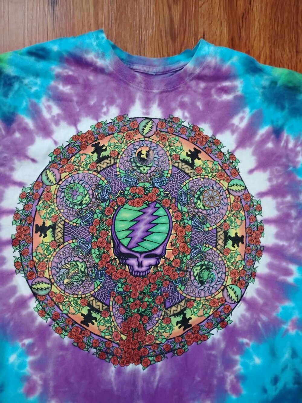 Vintage Y2K Liquid Blue Grateful Dead Tie Dye T-Shirt